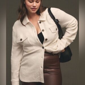 Anthropologie Sanctuary Button Up Jacket Shacket 2X cream